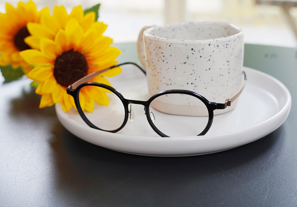 極‧舒適3.0系列 l 英倫復古多邊套圓框眼鏡| 粉黑