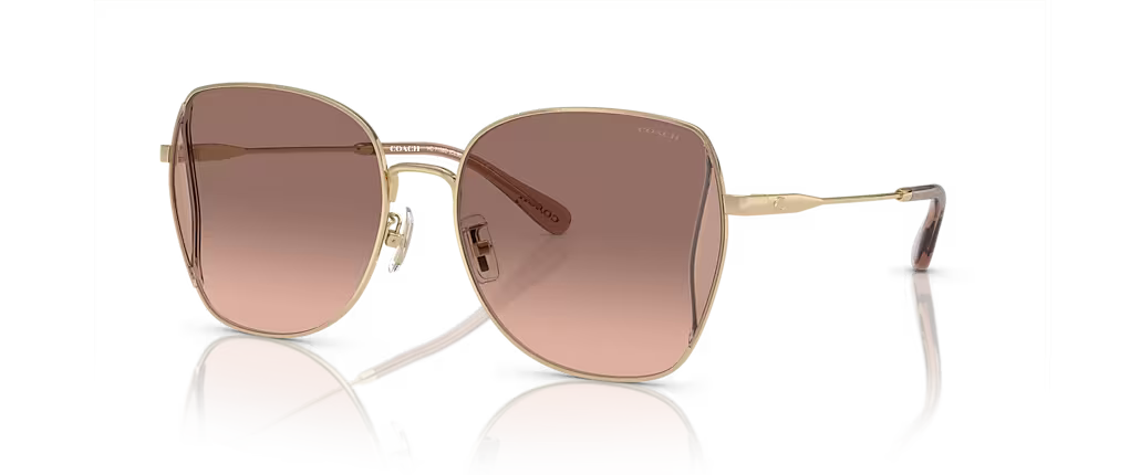 COACH |現代感多邊框太陽眼鏡 | 玫瑰金
