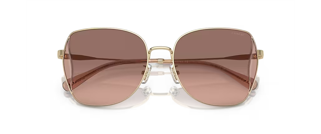 COACH |現代感多邊框太陽眼鏡 | 玫瑰金