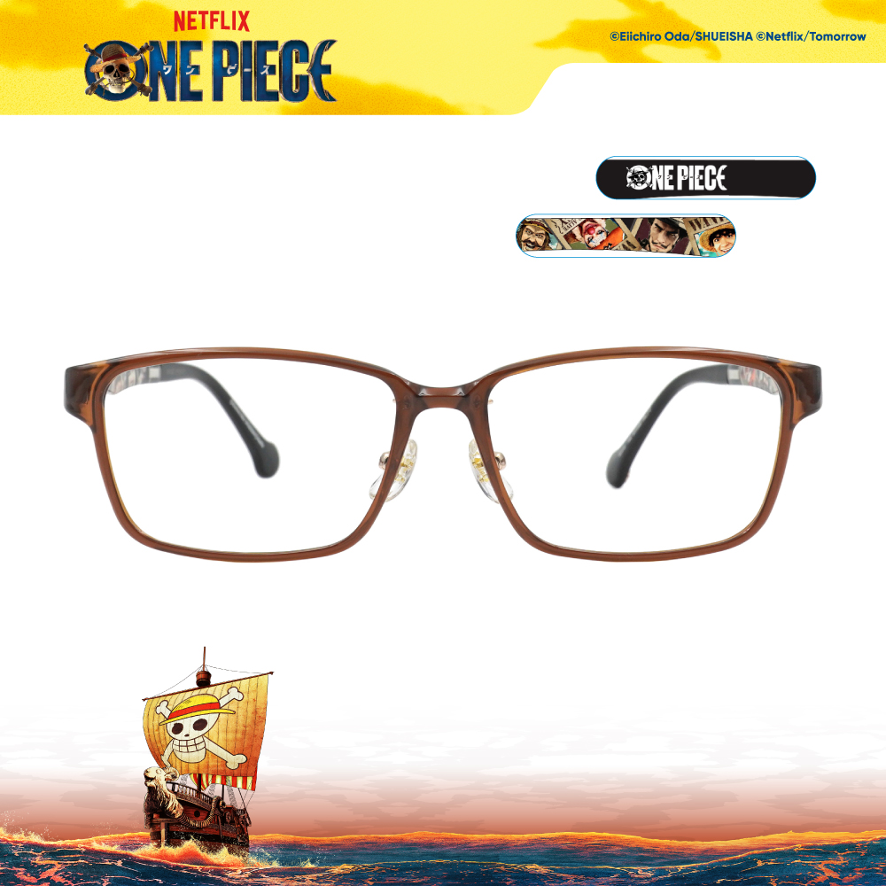 ONE PIECE |草帽海賊團-懸賞令 長方框眼鏡|低調棕