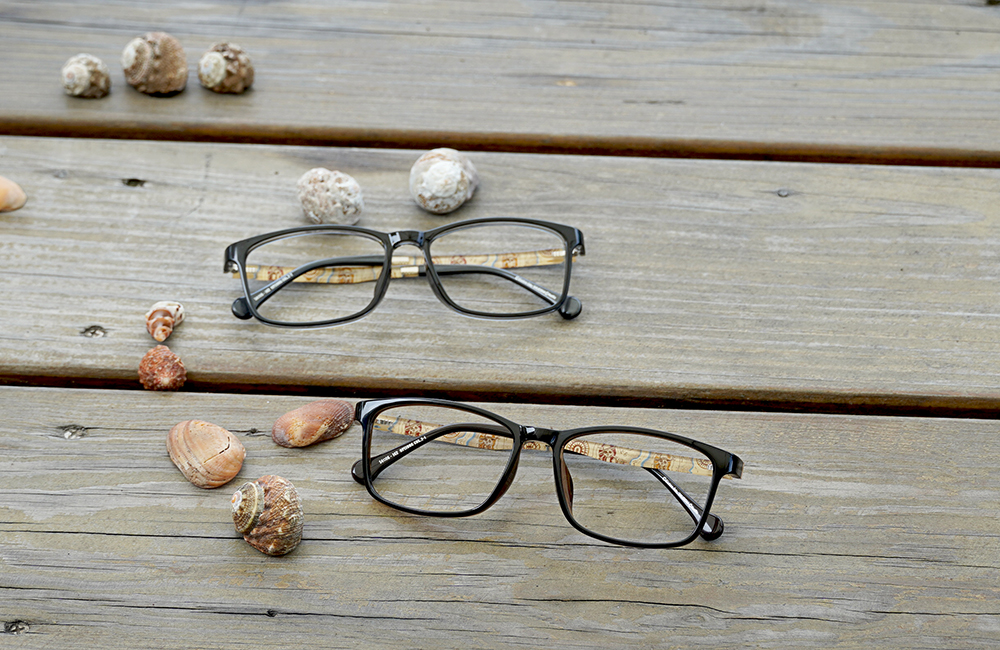 ONE PIECE |梅利號-航海地圖 長方框眼鏡|墨羽黑