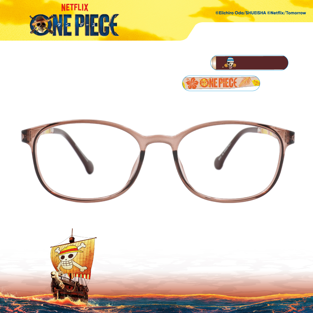 ONE PIECE |娜美-可可亞西村 長方框眼鏡|卡布奇諾