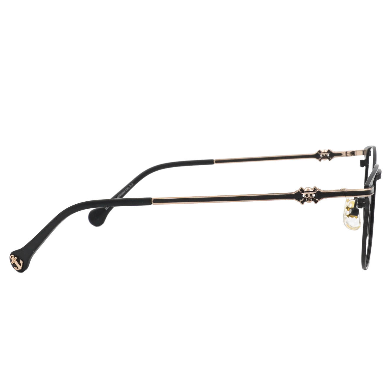 ONE PIECE |魯夫-草帽骷髏頭 波士頓框眼鏡|漆黑