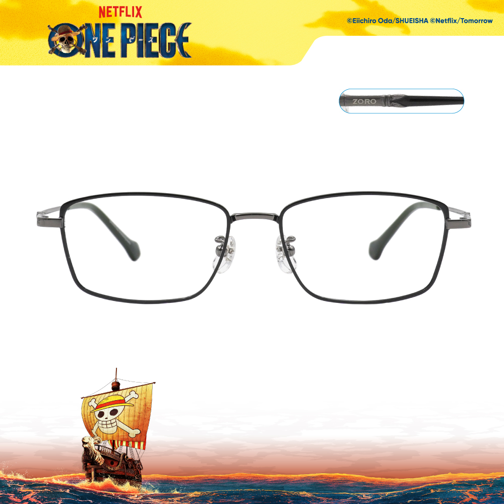 ONE PIECE |索隆頭巾-一生懸命劍士魂 方框眼鏡|品格黑綠