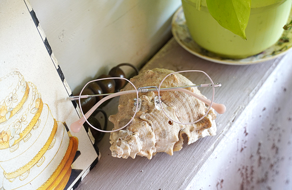 ONE PIECE |娜美-魔法天候棒 多邊框眼鏡|溫柔粉