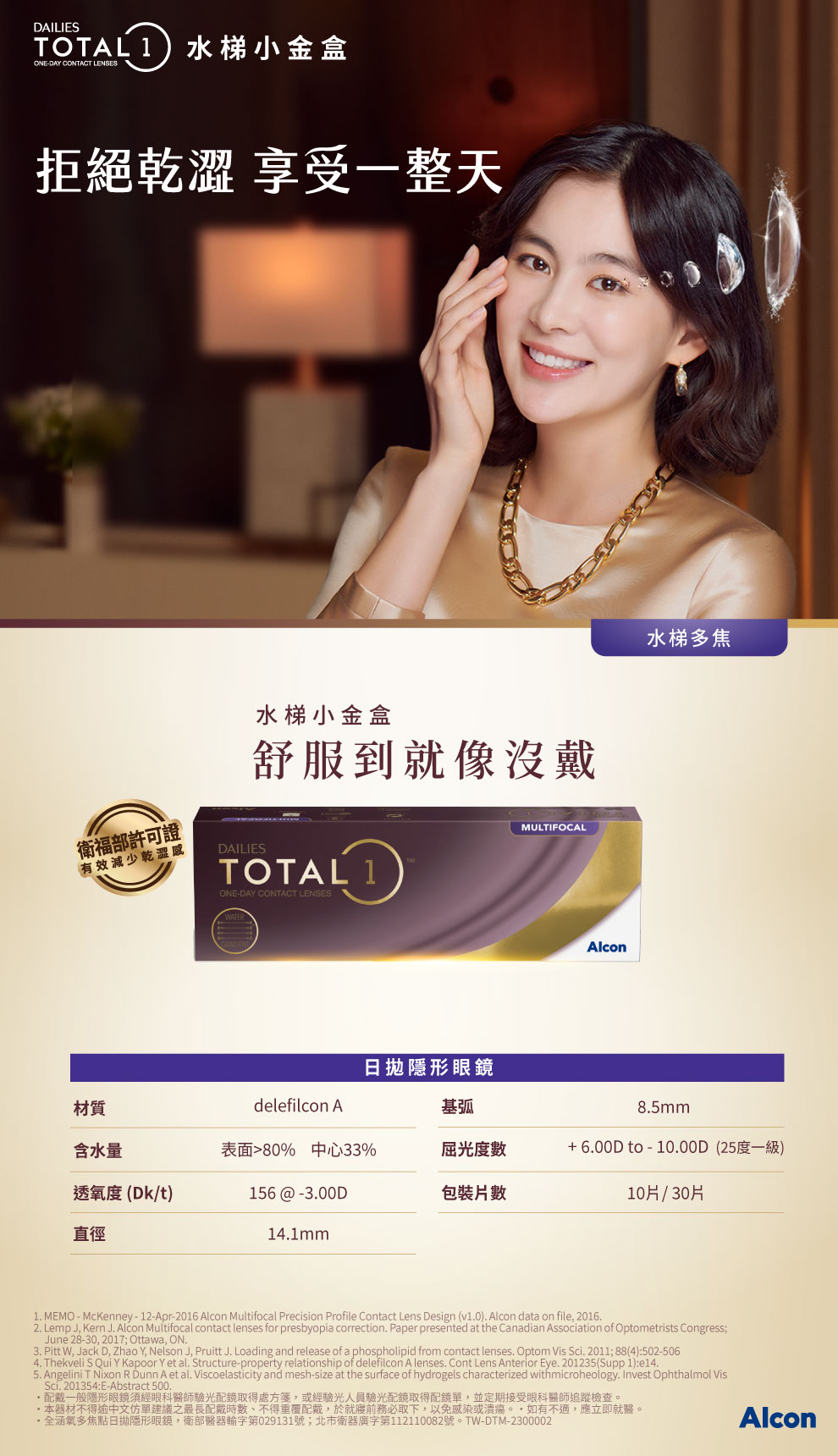 愛爾康全涵氧多焦點日拋隱形眼鏡(30片裝)