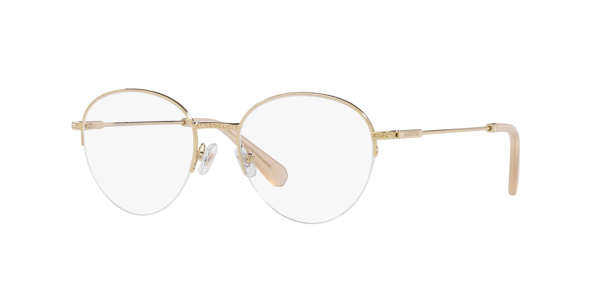 Swarovski |童話夢境圓框眼鏡 |柔和桃