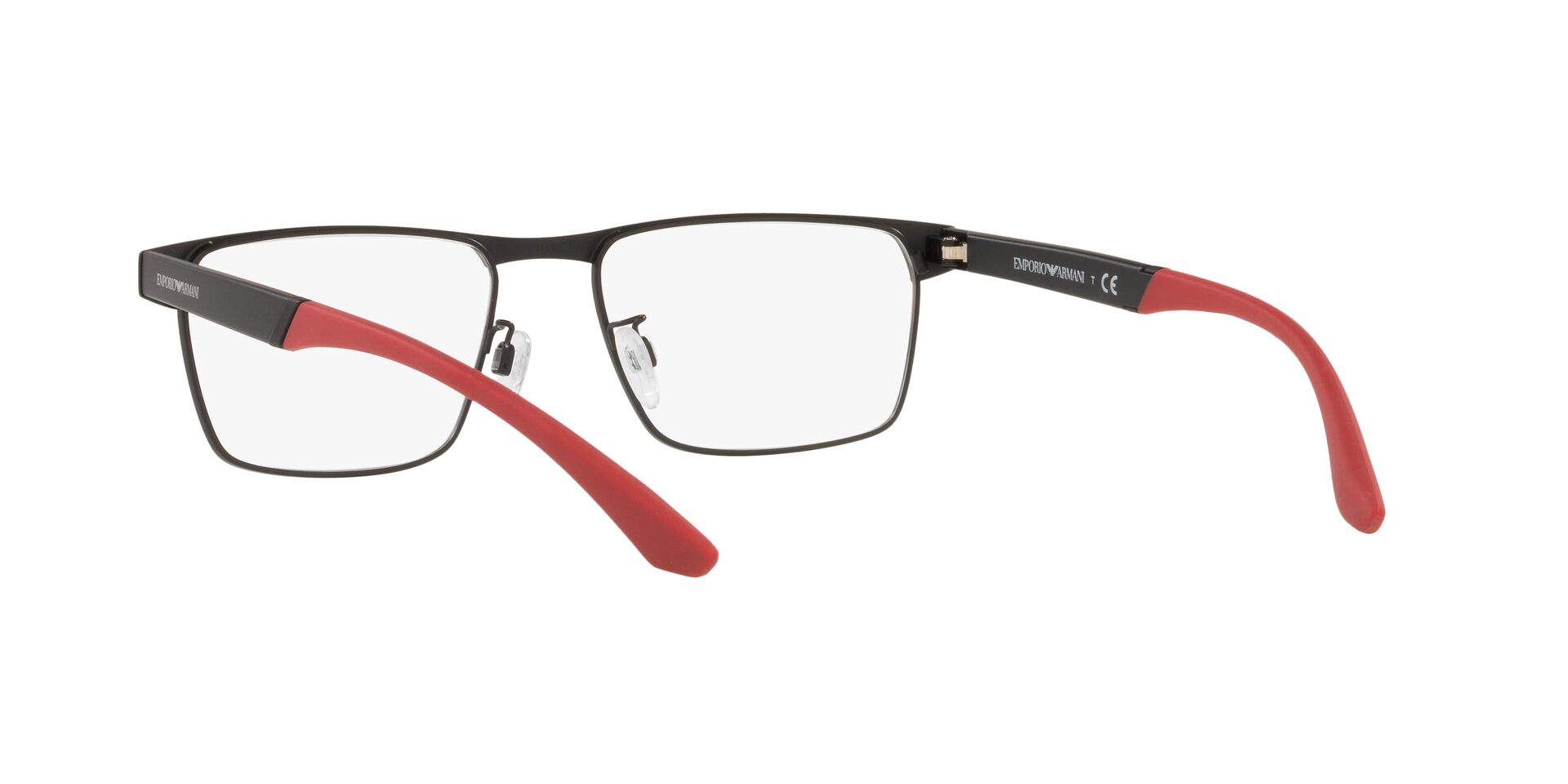 EMPORIO ARMANI |炙熱奇境長方框眼鏡 |熱情黑X紅