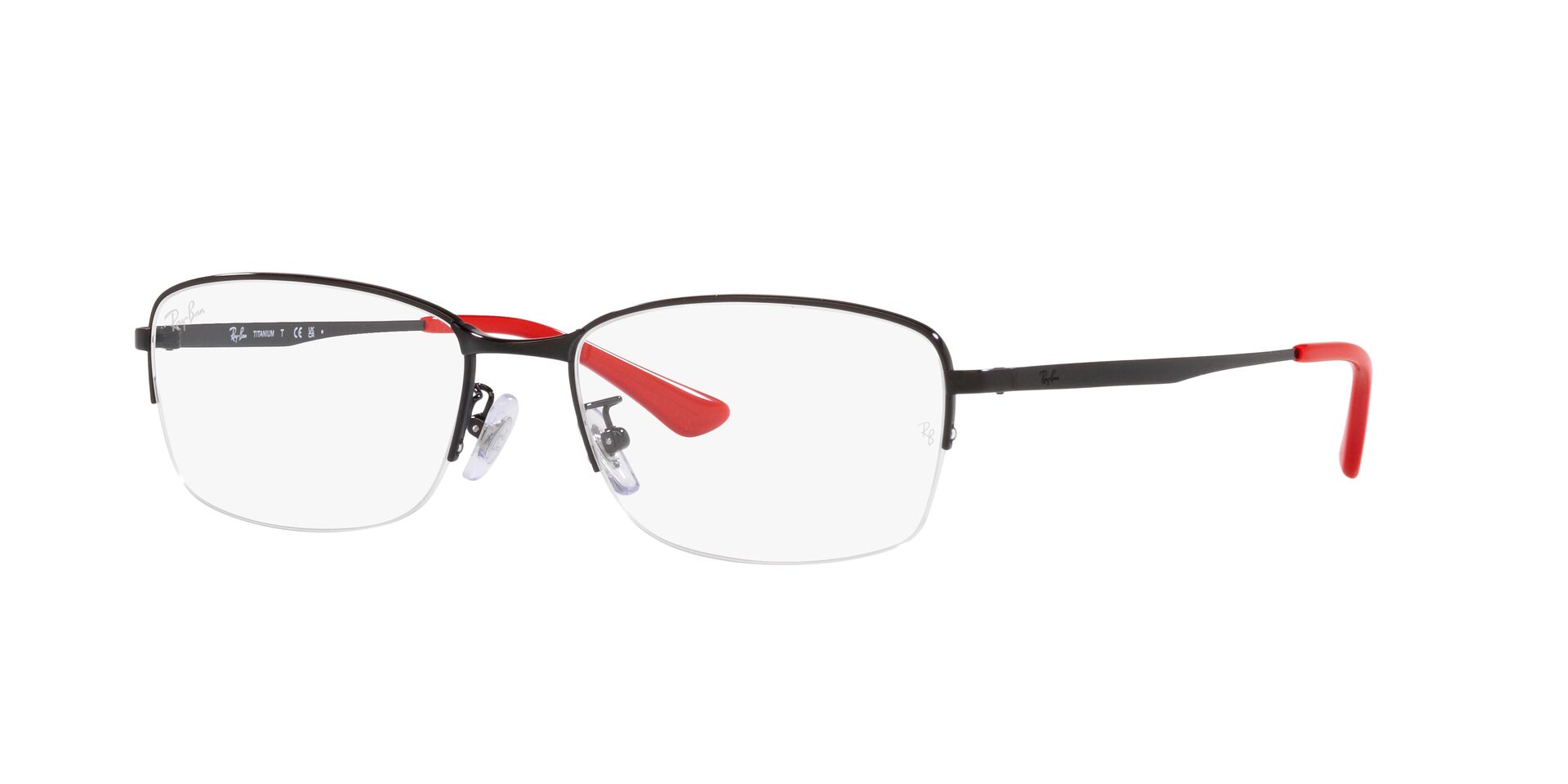 Ray Ban |光影時刻長方框眼鏡 |拼接黑紅