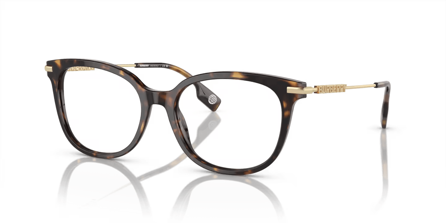 BURBERRY |獨特標誌圓框眼鏡 |現代玳瑁