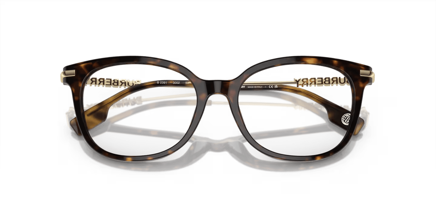 BURBERRY |獨特標誌圓框眼鏡 |現代玳瑁