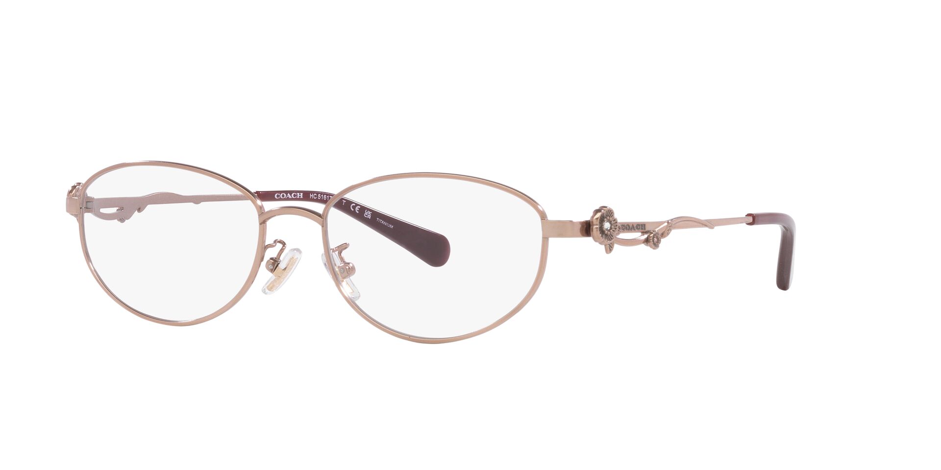 COACH | 玫瑰花束橢圓框眼鏡 |浪漫粉紫