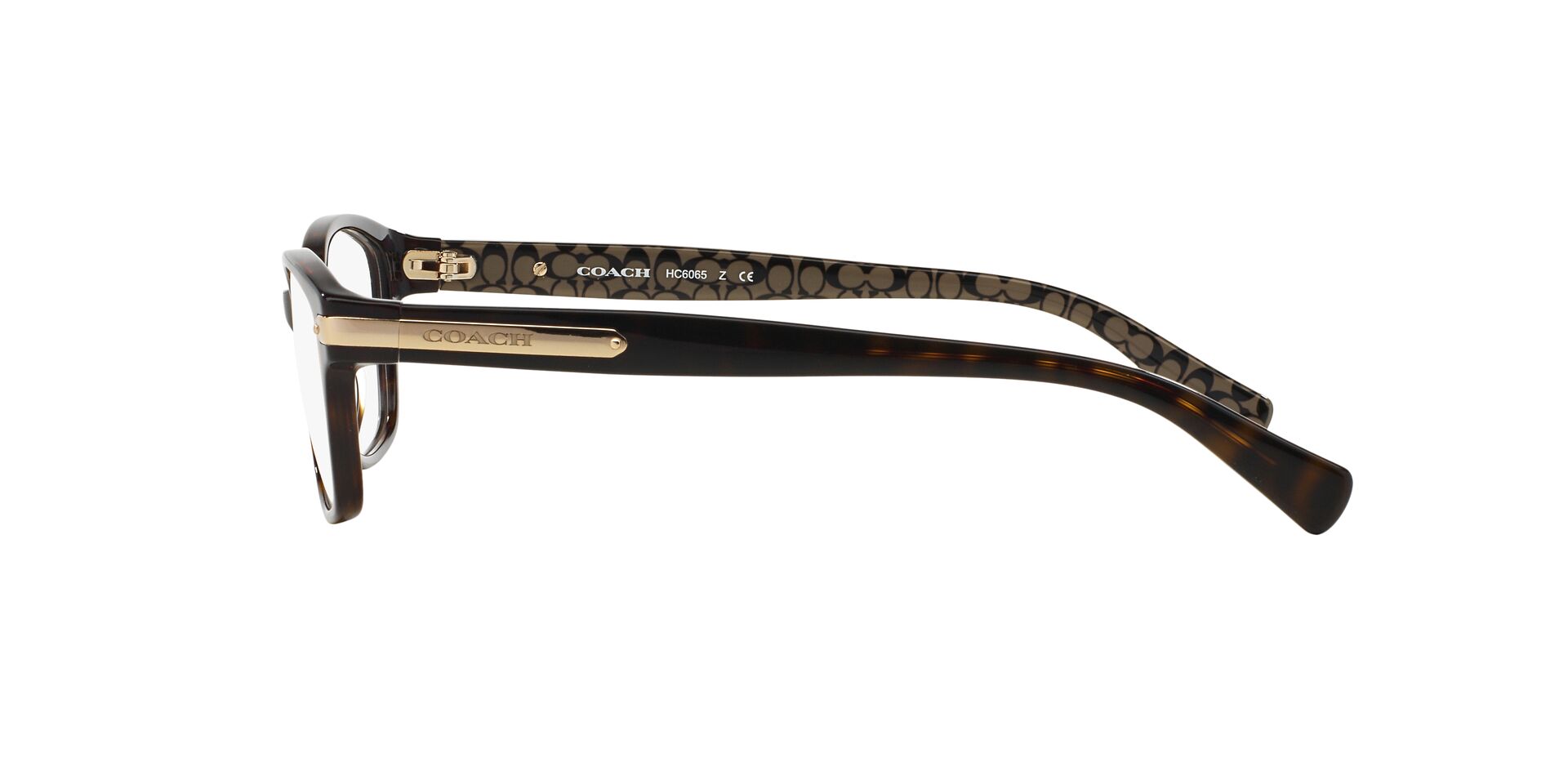 COACH | 經典滿版LOGO長方框眼鏡 |琥珀寶石