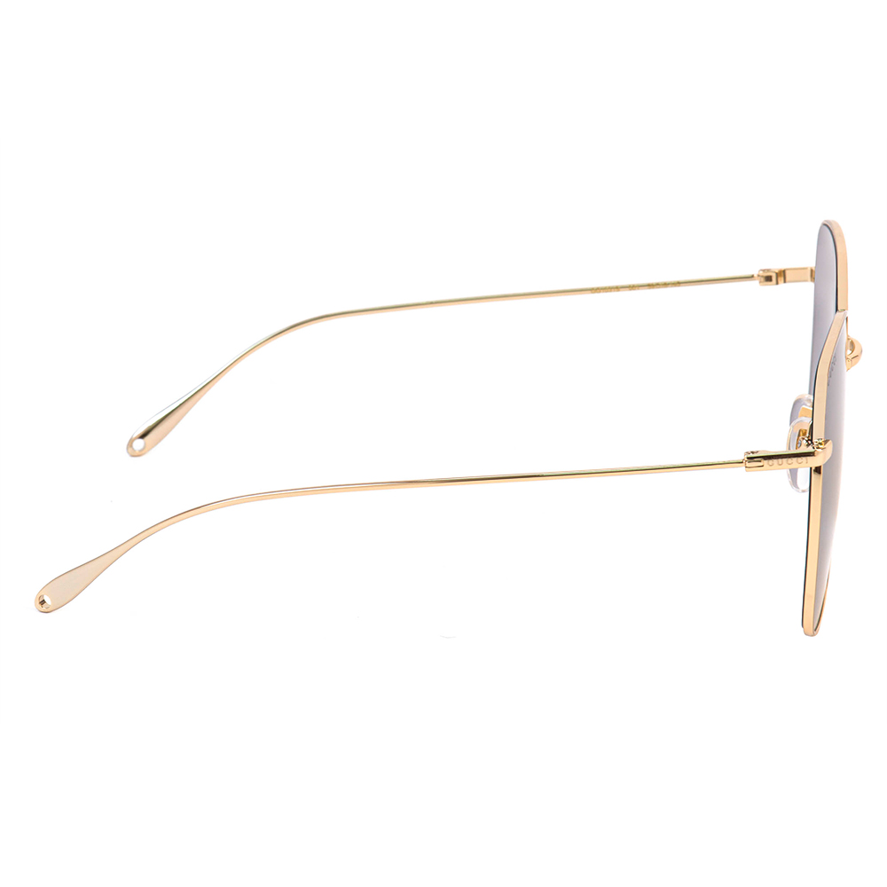 GUCCI | 日常低調方框太陽眼鏡 | 黑耀金邊