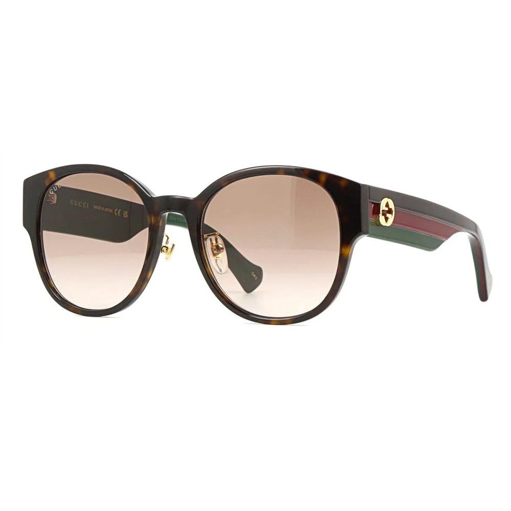 GUCCI | 雙G圓形膠框太陽眼鏡 | 時尚琥珀石