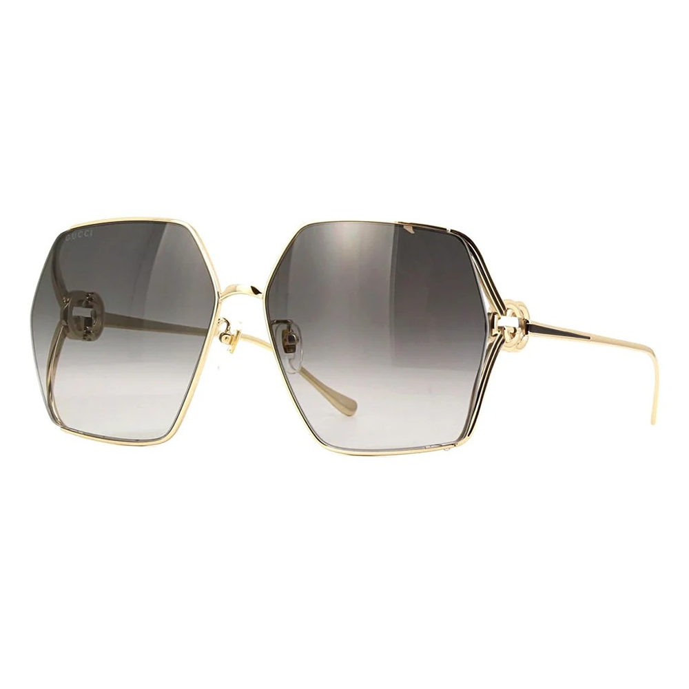 GUCCI | 雙槓風格多邊框太陽眼鏡 | 沉穩灰