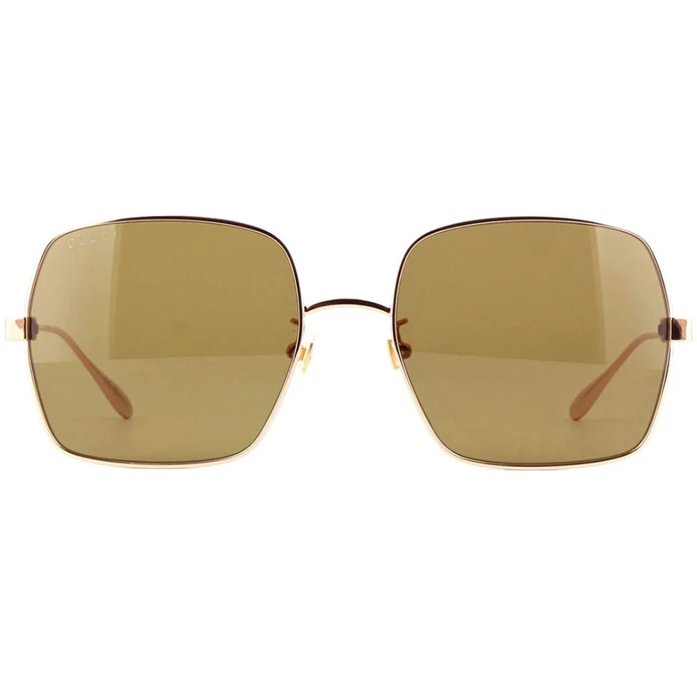 GUCCI | 品牌字母大方框太陽眼鏡 | 香檳金