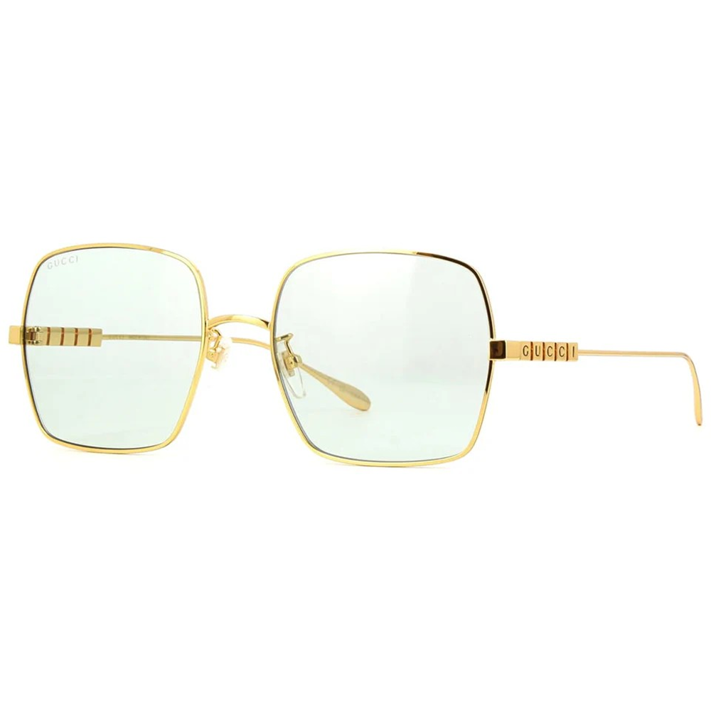 GUCCI | 品牌字母大方框太陽眼鏡 | 柔和金