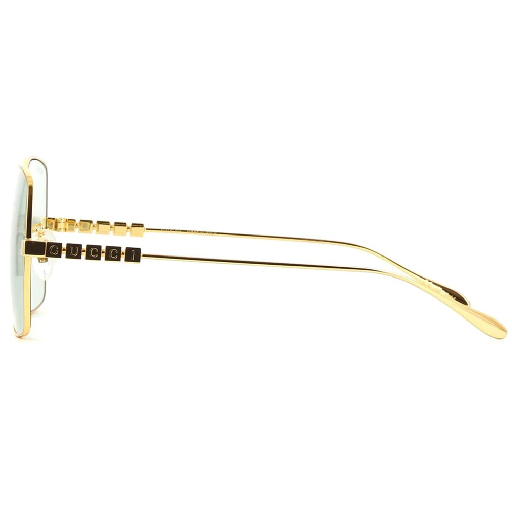 GUCCI | 品牌字母大方框太陽眼鏡 | 柔和金