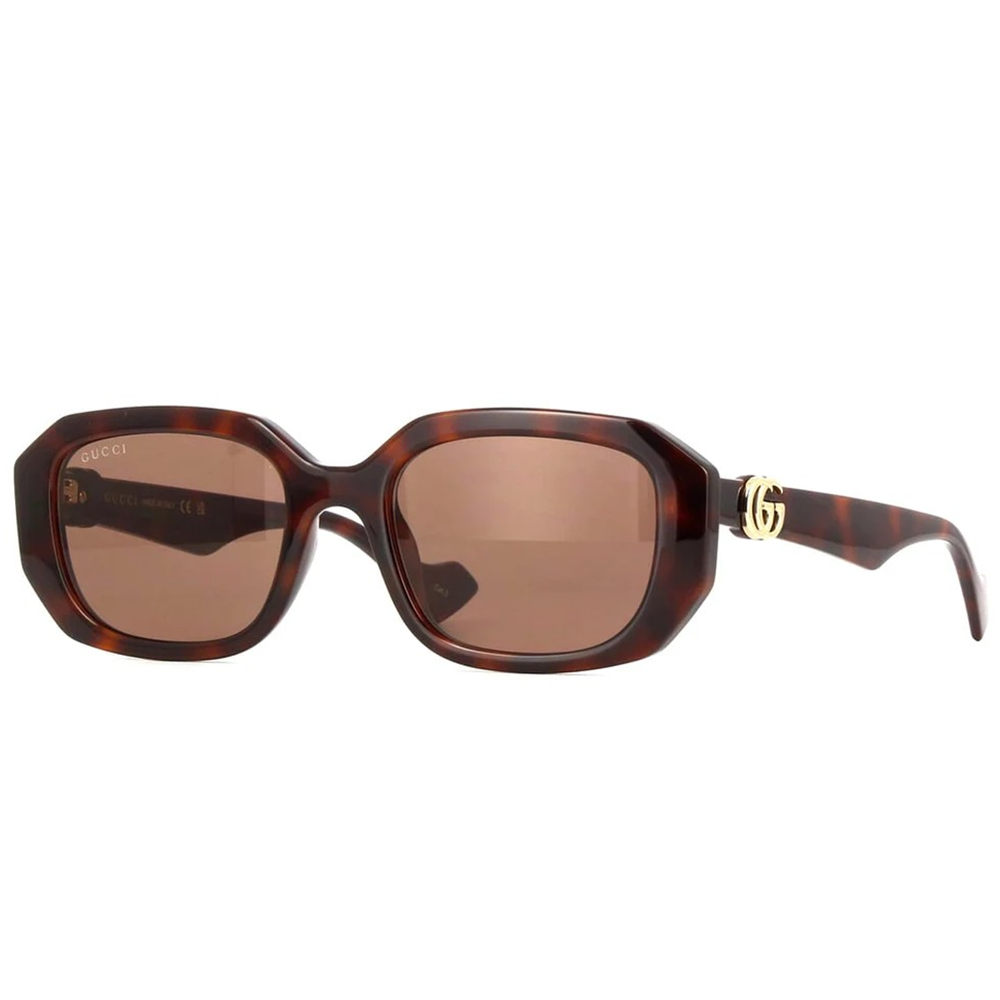GUCCI | 迷人大G粗黑長方框太陽眼鏡 |玳瑁紅