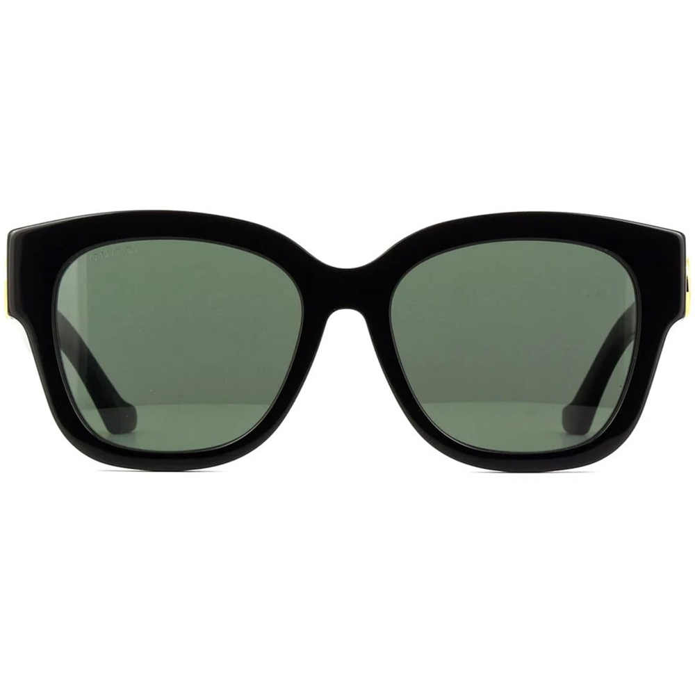 GUCCI | 獨特金色大G粗黑方框太陽眼鏡 |世代綠