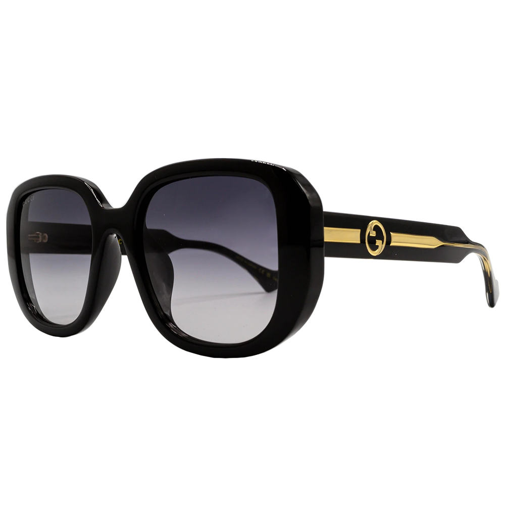 GUCCI | 時髦金邊logo粗黑大方框太陽眼鏡|時尚黑