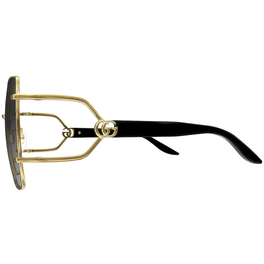 GUCCI | FORK叉子系列蝴蝶型無框太陽眼鏡 |高尚黑/金