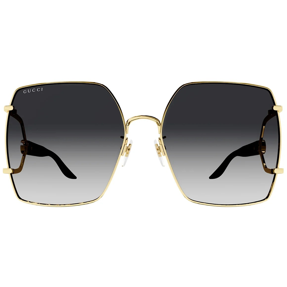 GUCCI | FORK叉子系列蝴蝶型無框太陽眼鏡 |高尚黑/金