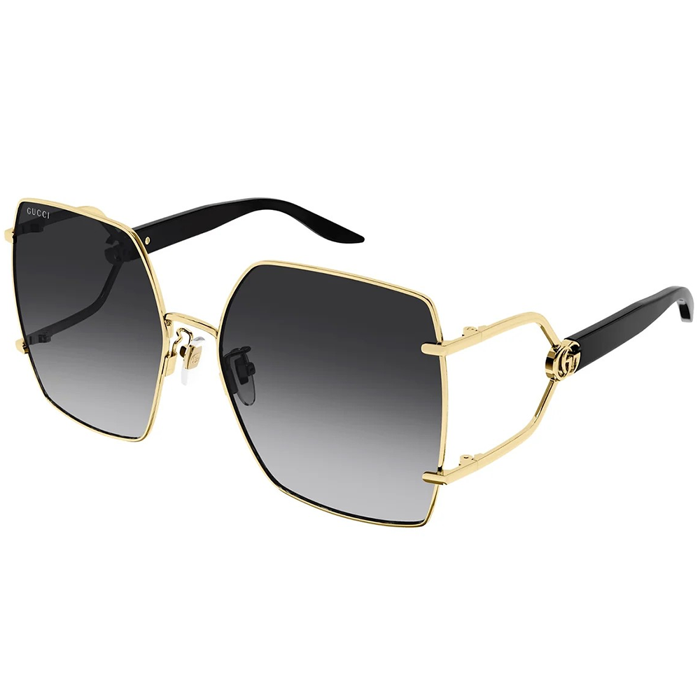 GUCCI | FORK叉子系列蝴蝶型無框太陽眼鏡 |高尚黑/金