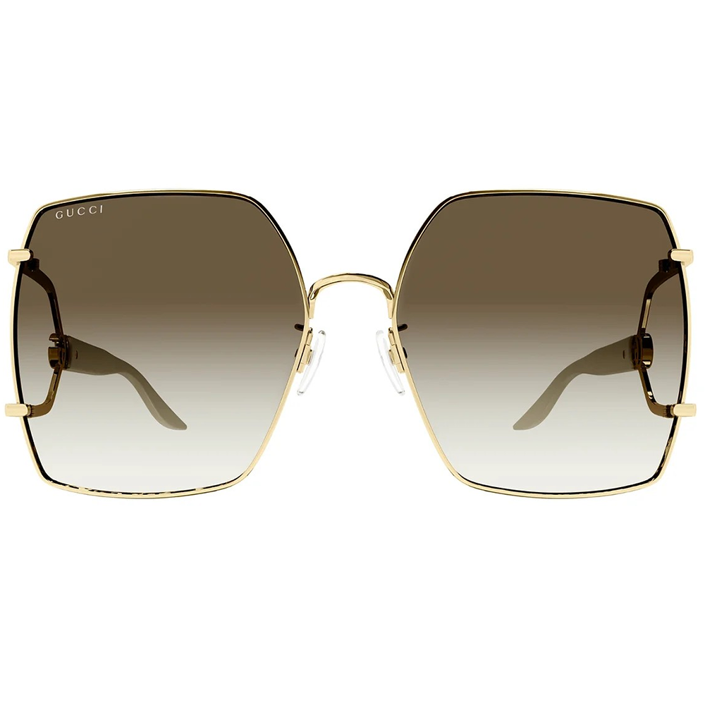 GUCCI | FORK叉子系列蝴蝶型無框太陽眼鏡 |高雅金/白