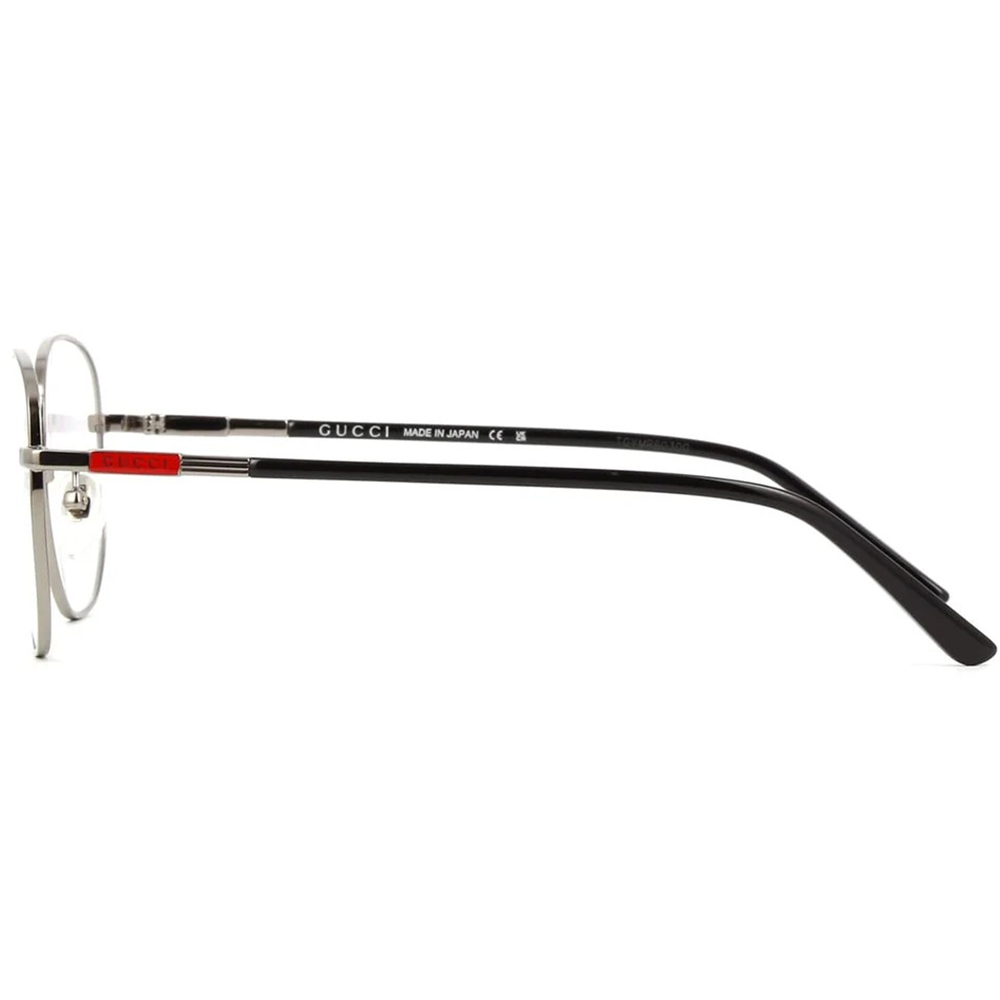 GUCCI | 側邊LOGO細圓框眼鏡 |銀黑色