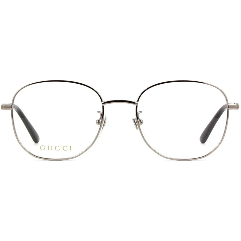 GUCCI | 側邊LOGO細圓框眼鏡 |銀黑色