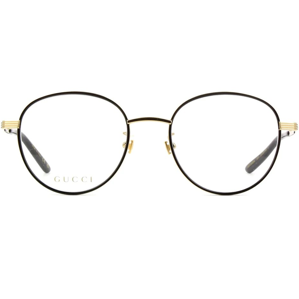 GUCCI | 藝術雙色細圓框眼鏡 |木質金/黑