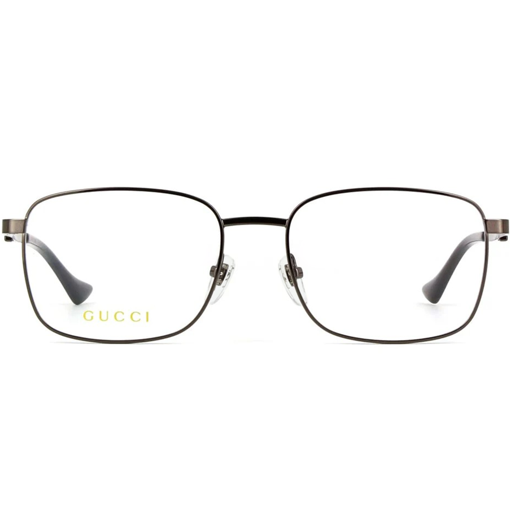 GUCCI | 簡約日常長方框眼鏡 |鋼質黑灰