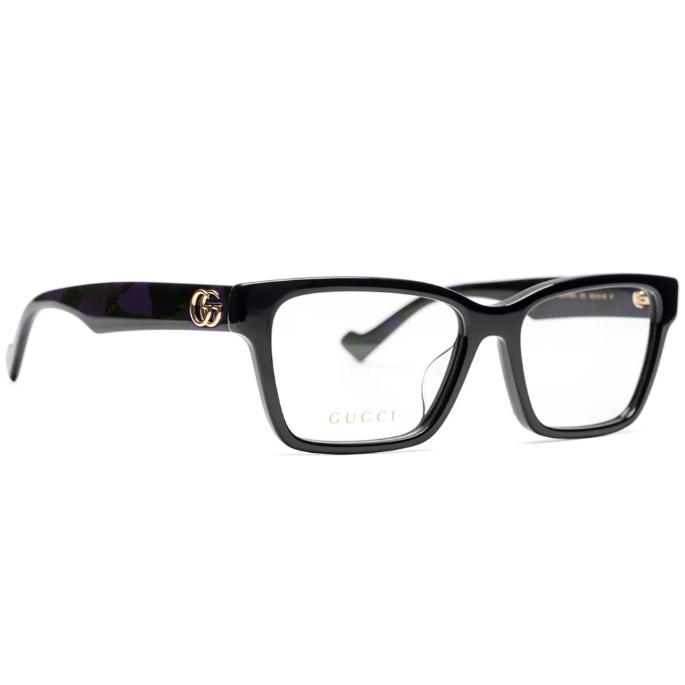 GUCCI | 素雅粗黑長方框眼鏡 |迷彩黑紫