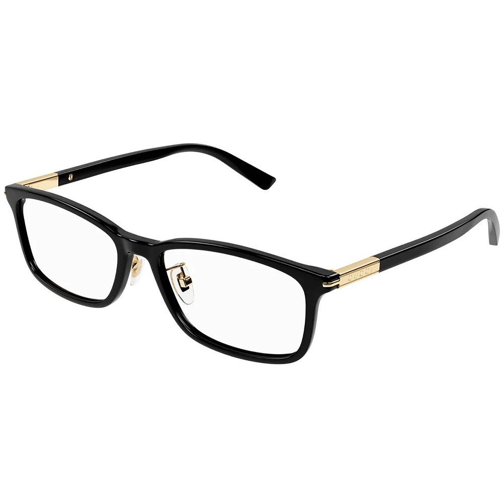 GUCCI | 工匠精神長方框眼鏡 |潮金黑