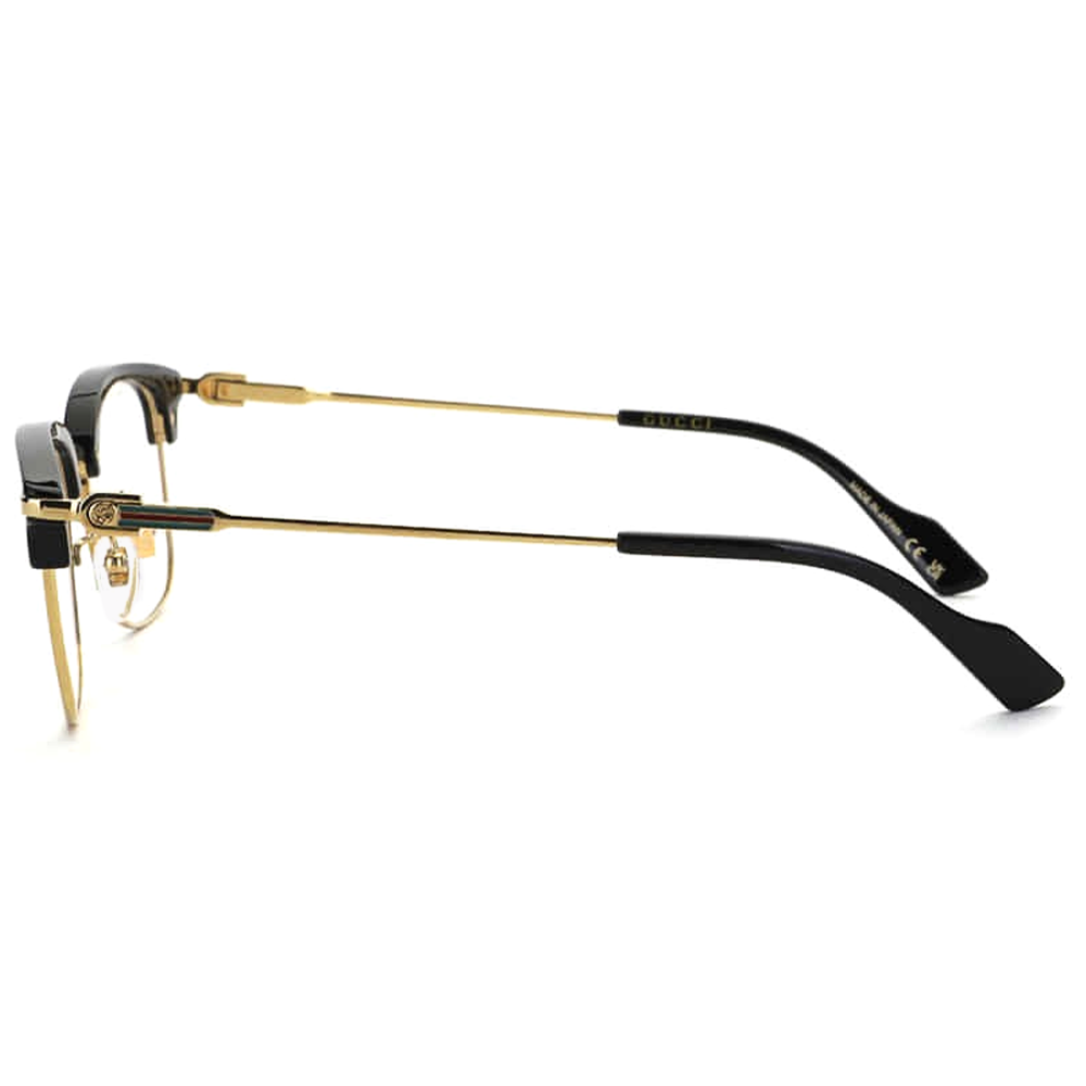 GUCCI | 經典綠紅綠logo 細眉框眼鏡 |質感黑金