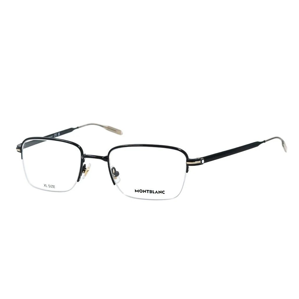 MONTBLANC | 學者之韻長方半框眼鏡 | 睿智黑