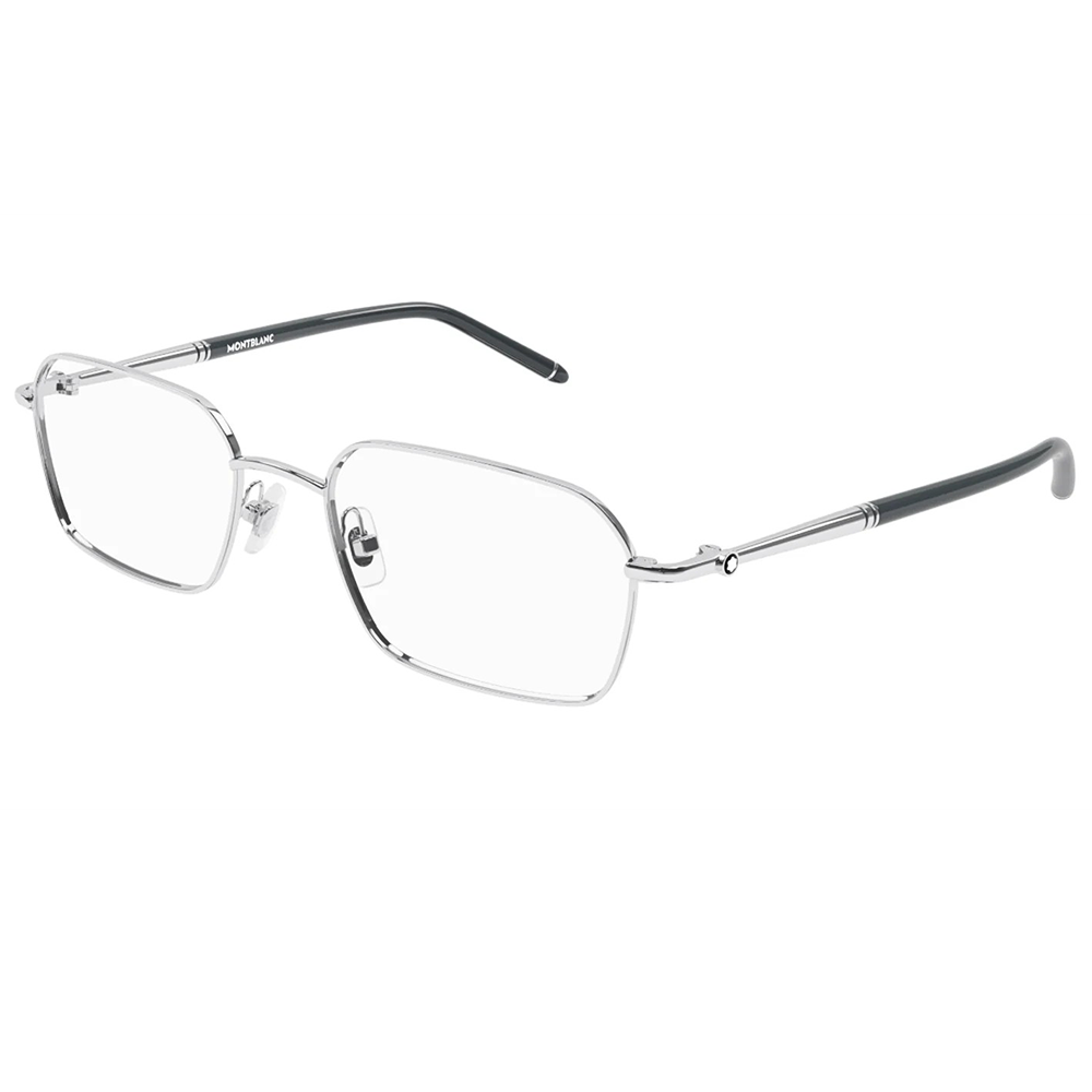 MONTBLANC | 極地之光長方框眼鏡 | 冰川銀/黑