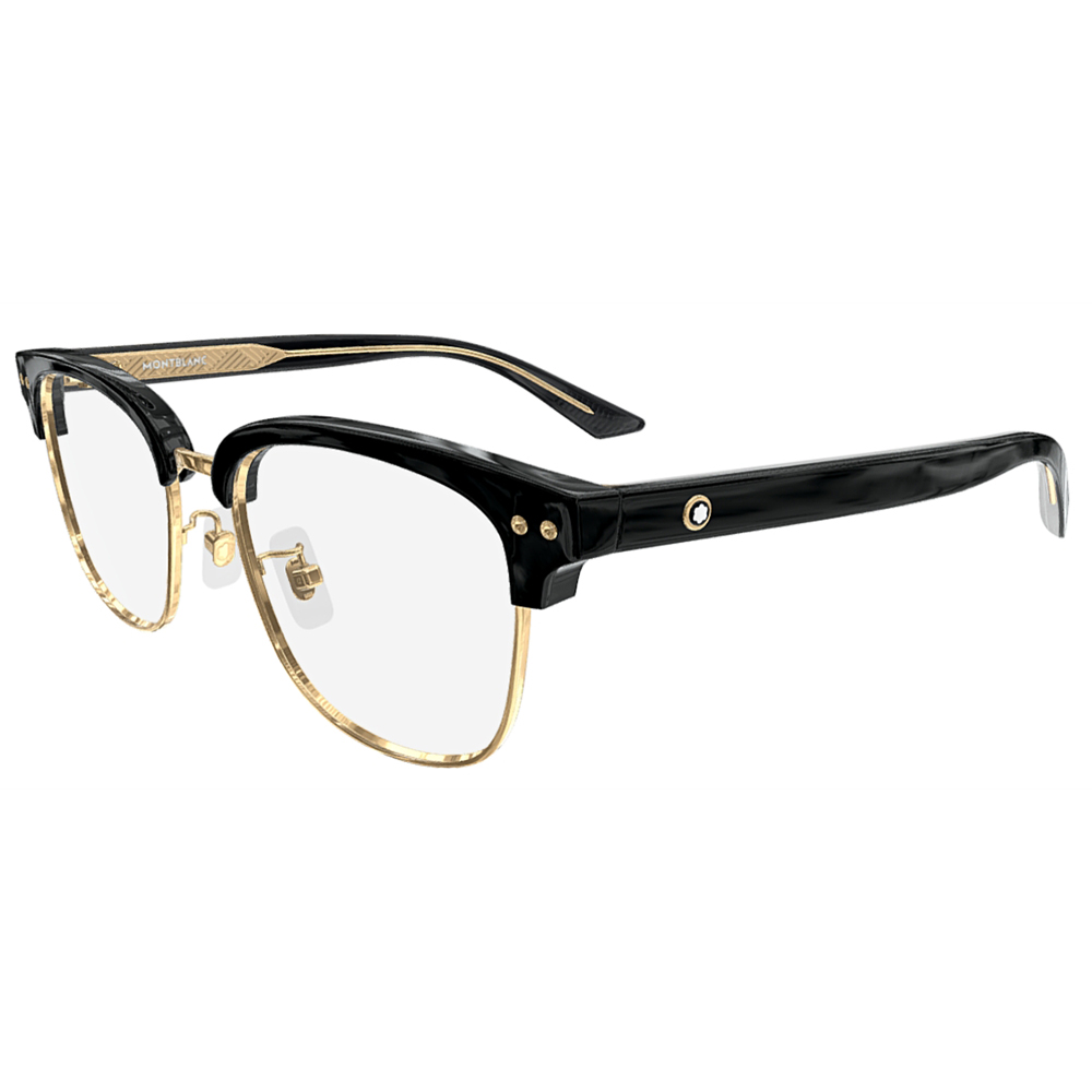 MONTBLANC | 巔峰金影眉框眼鏡 | 高雅黑金