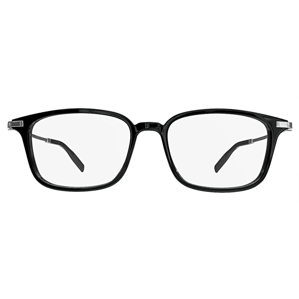 MONTBLANC | 靜享時光長方框眼鏡 | 亮黑/銀