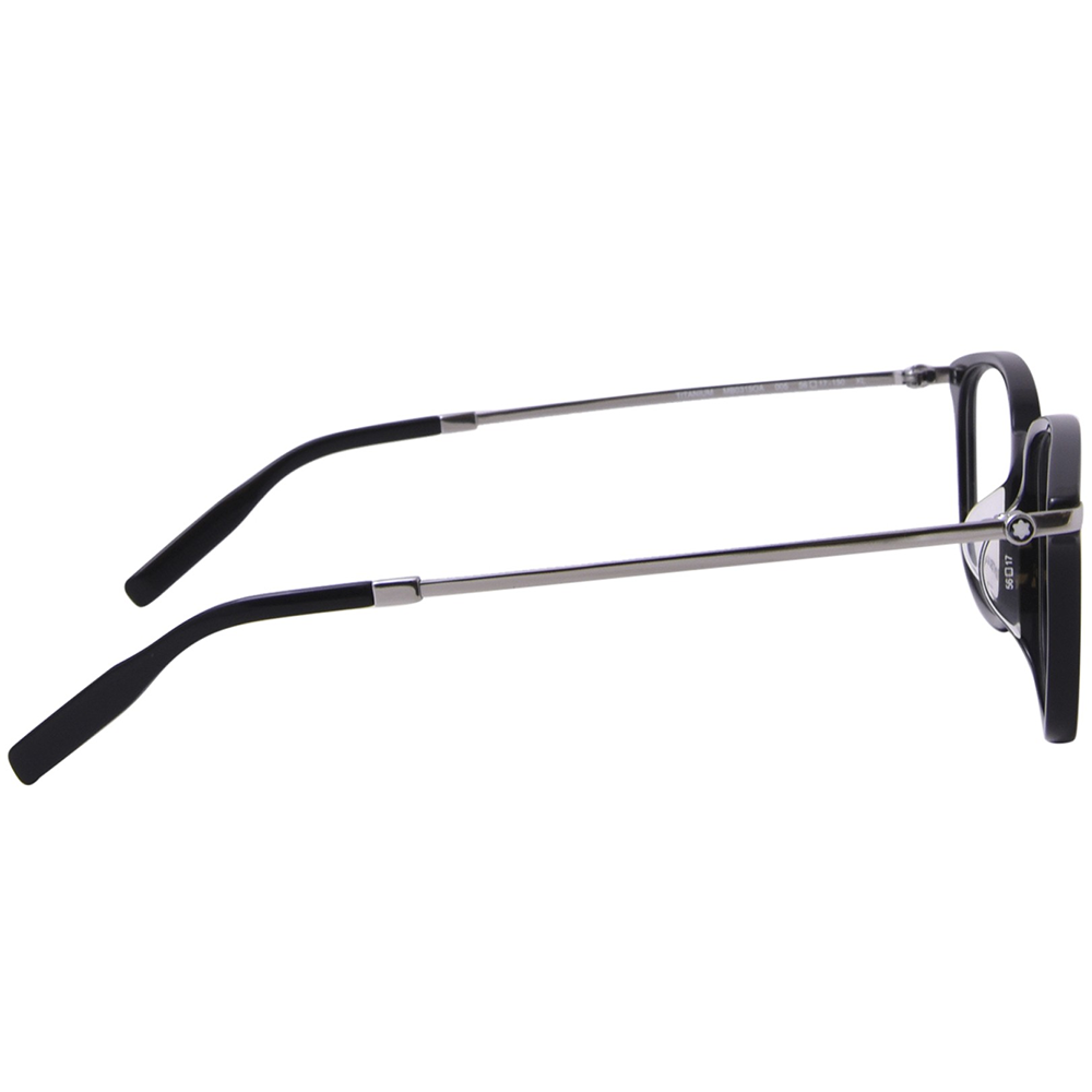 MONTBLANC | 靜享時光長方框眼鏡 | 光映黑銀