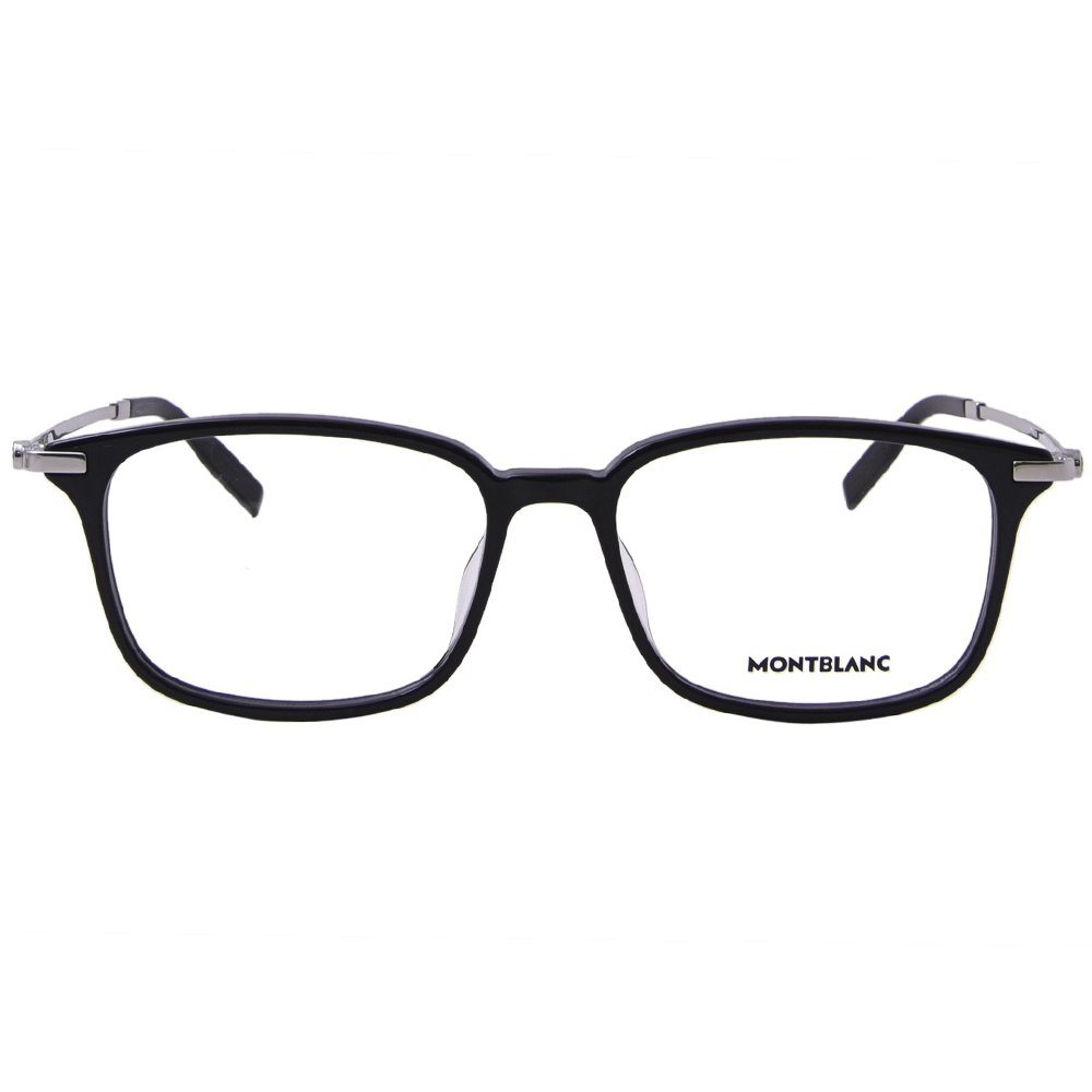 MONTBLANC | 靜享時光長方框眼鏡 | 光映黑銀