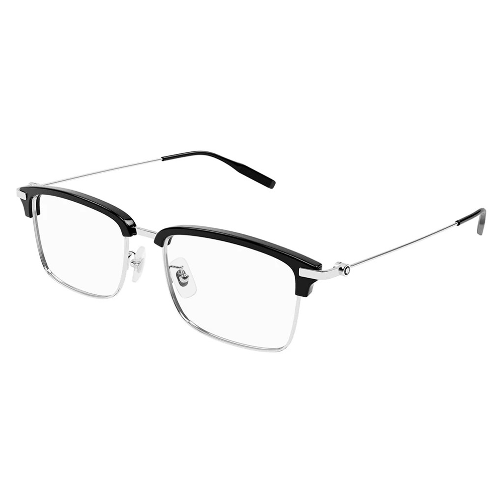 MONTBLANC | 經典工匠長方眉框眼鏡 |  黑/銀
