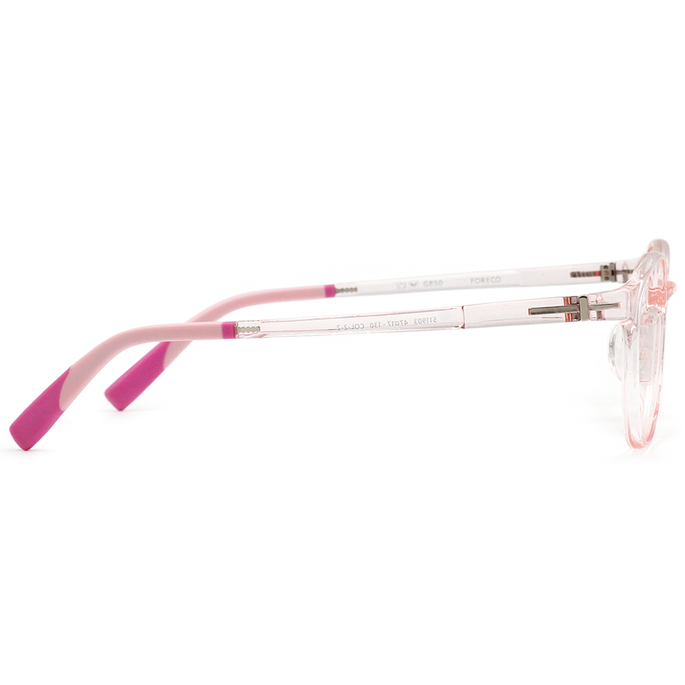 FORECO | 趣味拼接長方框眼鏡 | 雲霧桃粉