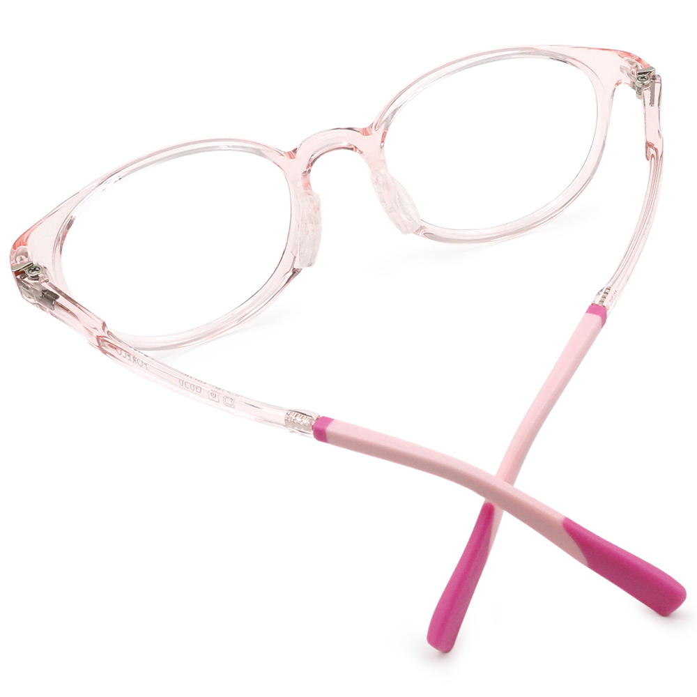 FORECO | 趣味拼接長方框眼鏡 | 雲霧桃粉