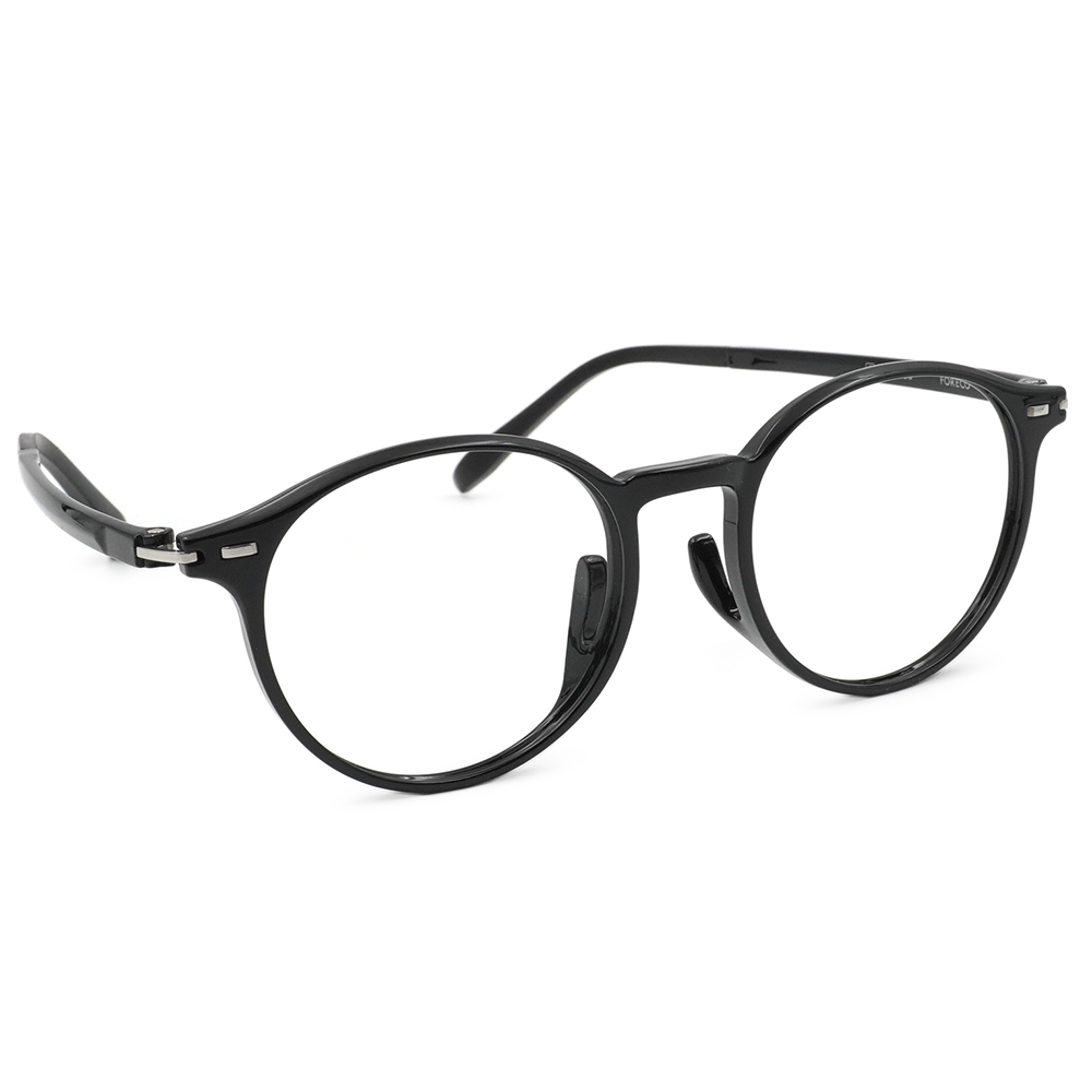 FORECO | 日系質感圓框眼鏡 | 亮面黑