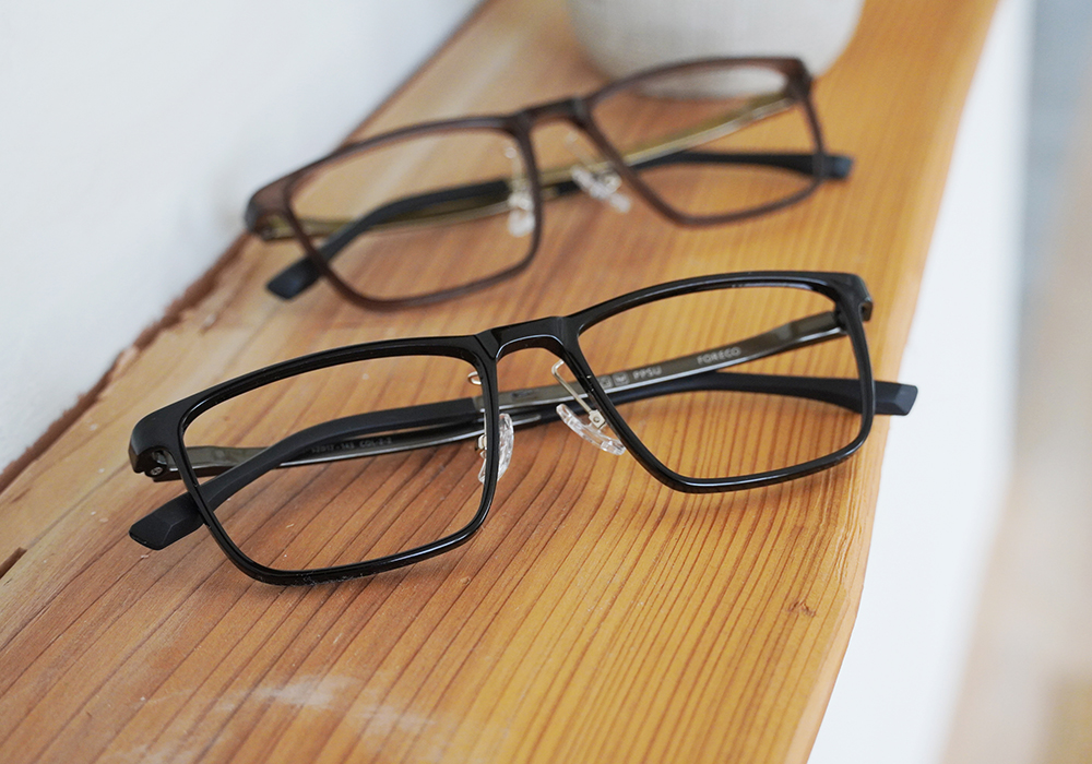 FORECO | 自由都市長方框眼鏡 | 自然黑/灰