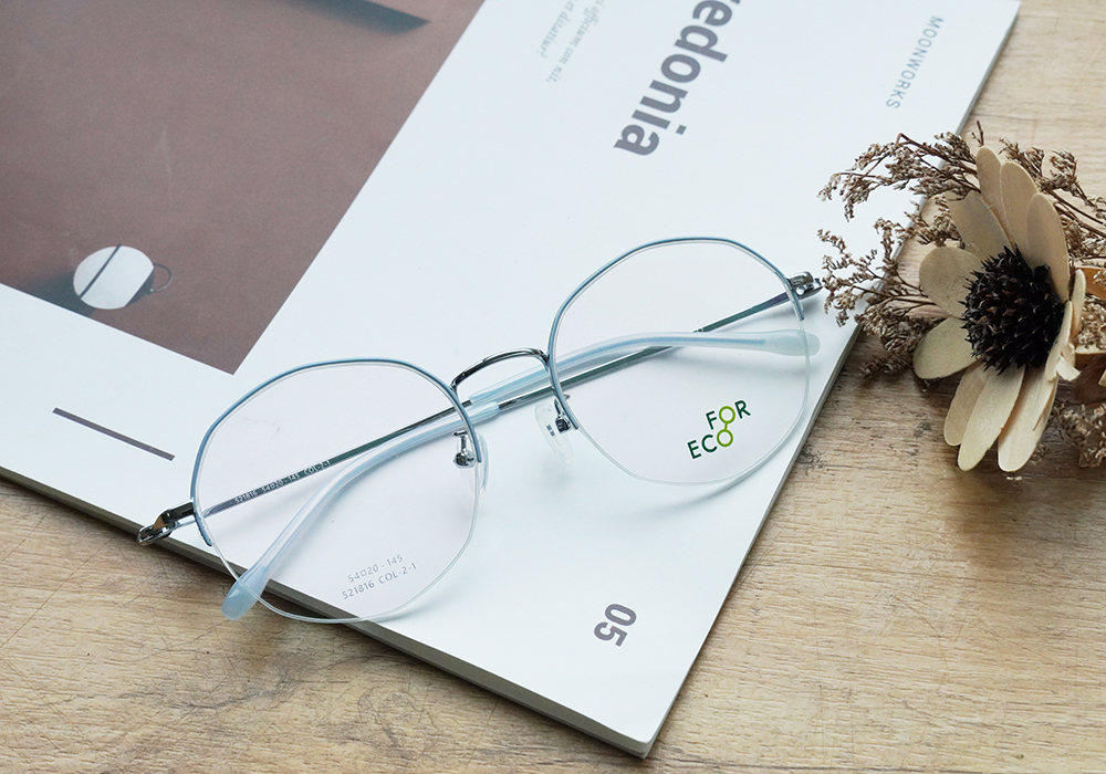 FORECO | 童趣氣球多邊半框眼鏡 | 冰藍色