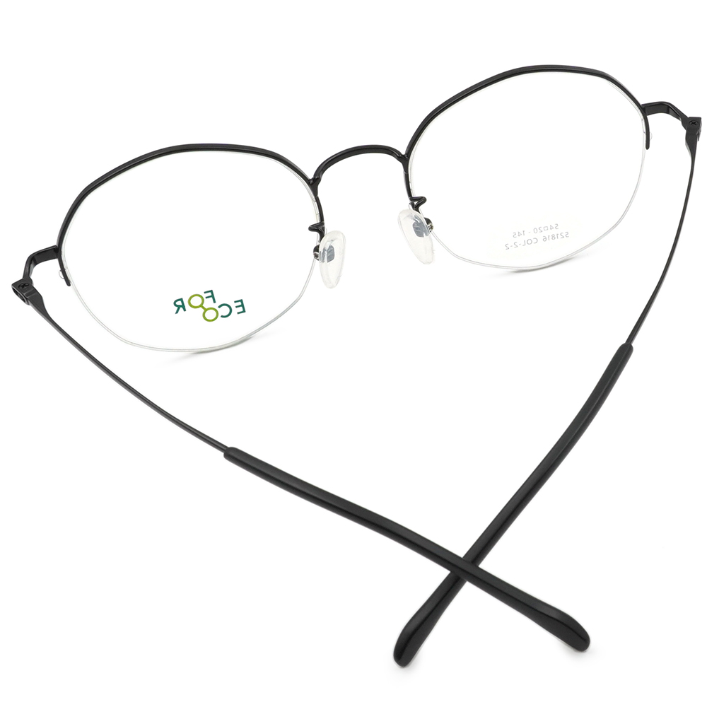 FORECO | 童趣氣球多邊半框眼鏡 | 冷黑色